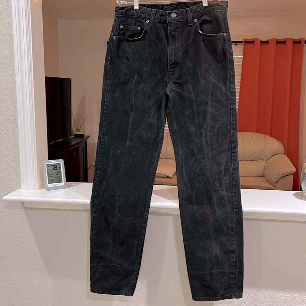 Vintage Levi's 505 Straight Leg Black Denim Jeans Men's 36X32 Made in USA